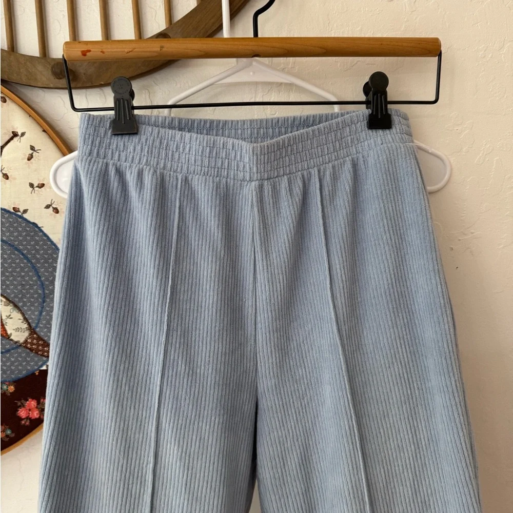 Aerie light blue corduroy flare pull on elastic waist pants small regular - Picture 5 of 6